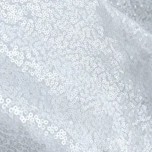 Neel Blue 70x108 Inch Rectangle Sequin Tablecloth, White