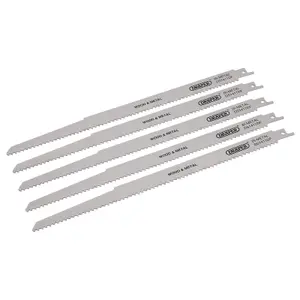 Draper  Bi-metal Reciprocating Saw Blades for Multi-Purpose Cutting, 300mm, 6tpi (Pack of 5) 38756