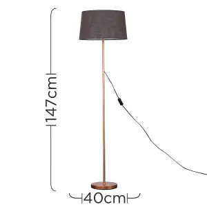 ValueLights Modern Standard Floor Lamp Base In Copper Metal