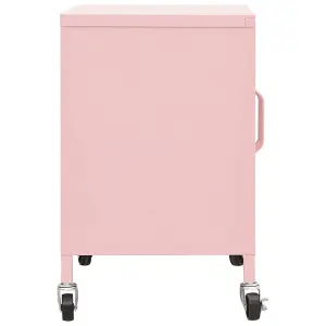 Berkfield Storage Cabinet Pink 60x35x56 cm Steel