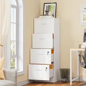 40cm Wide 4 -Drawer File Cabinet White