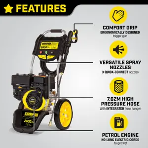 Champion Petrol Pressure Washer 179 Bar (2600 PSI) 8.3 LPM