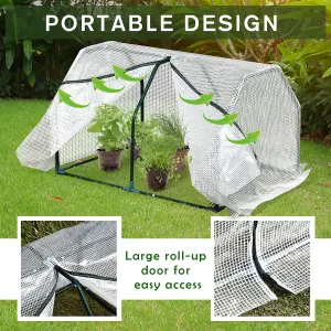 Outsunny Mini Greenhouse Grow House PVC Cover Steel Frame White 99 x 71 x 60cm