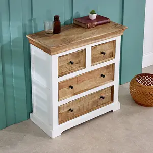 Alfie 4 Chest of Drawers - Mango Wood - L35 x W80 x H80 cm