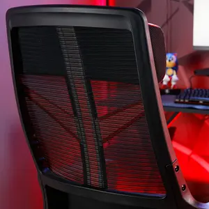 X-Rocker Helix PC Office Gaming Chair, Ergonomic Computer Desk Chair, Mesh Gaming Chair, Head Rest & Lumbar Support - RED