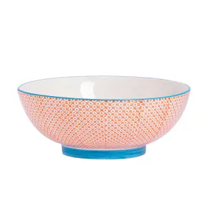 Nicola Spring - Hand-Printed Fruit Bowl - 31.5cm - Orange