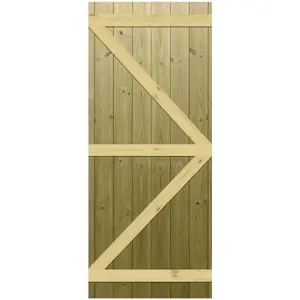 Premier Garden Supplies Pedestrian Gate 180cm (6ft) High x 75cm Wide Tongue & Groove Flat Top Semi-Braced Single Swing Gate