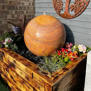 Sandstone Sphere 60cm Natural Stone Solar Water Feature