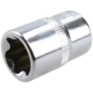 E22 Female Torx Socket Star Bit 1/2" Drive Standard External Chrome Vanadium