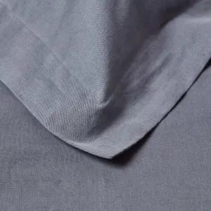 Homescapes Dark Grey Linen Oxford Pillowcase, Standard