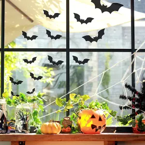 Halloween 28 Bat Window Stickers Halloween Window Decorations Reusable Repositionable Easy to Apply