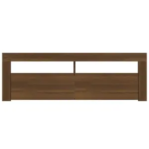 Berkfield TV Cabinet with LED Lights Brown Oak 120x35x40 cm