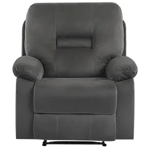 Electric Recliner Chair BERGEN LED Velvet Dark Grey