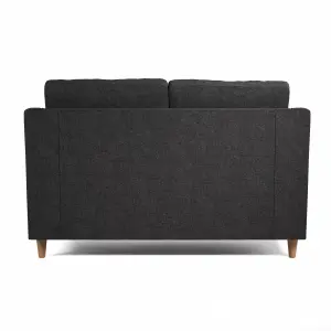 Baxter Charcoal Tufted Fabric 2 Seater Sofa