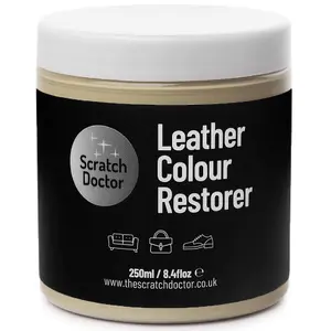 Scratch Doctor Leather Colour Restorer, Recolouring Balm for faded and worn leather 250ml Beige