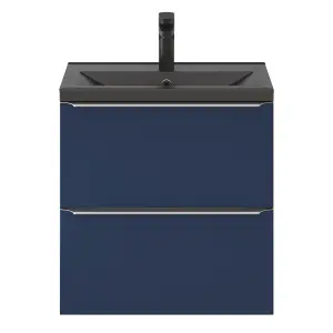 GoodHome Imandra Slimline Matt Blue Wall-mounted Bathroom Cabinet (H) 600mm (W) 600mm