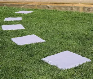 12 x Plastic Patio Stepping Stones - Weatherproof Concrete Effect Anti-Slip Square Paving Slabs - Each Measure 30 x 30cm