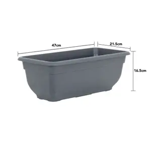 Wham Pack 2 Bell Pot 47cm Plastic Trough Slate