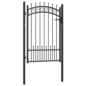 Berkfield Fence Gate with Spikes Steel 100x150 cm Black