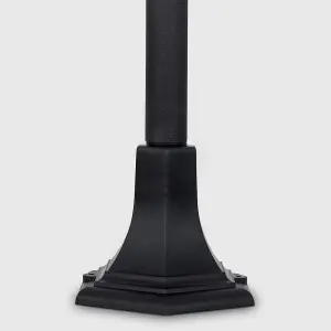 ValueLights Windsor Modern Black Outdoor Garden IP44 Rated Bollard Lamp Post Light - Complete with 1 x 6w LED ES E27 Bulb