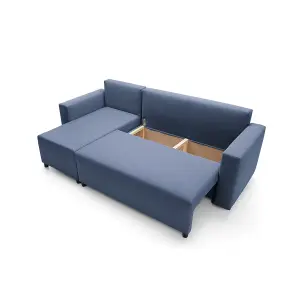 Oslo Reversible Corner Sofa Bed in Dark Blue