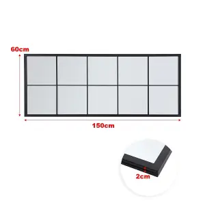 Contemporary Black Window Full Length Leaner Wall Mirror W 600 x H 1500 mm