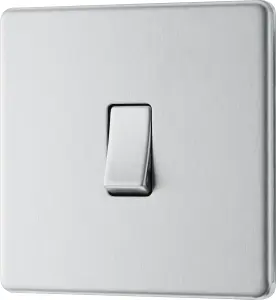 BG Electrical FBS13 Nexus Screwless Flat-Plate Single Intermediate Light Switch Brushed Steel 10A