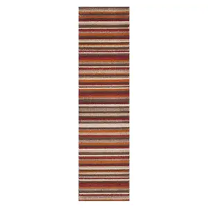 Modern Easy to Clean Multicoloured Striped Rug for Dining Room-160cm X 230cm