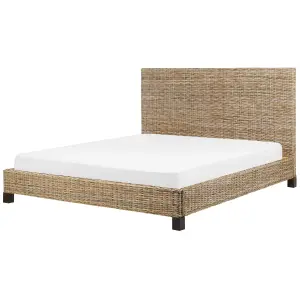 Rattan EU Super King Size Bed Natural SALBRIS