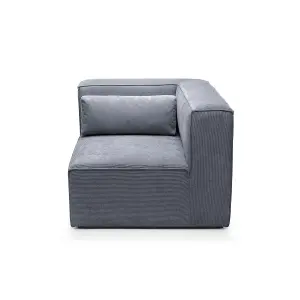 Doris Corner Unit Module in Dark Grey Cord Chenille