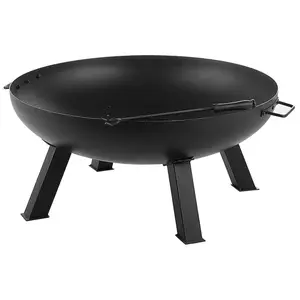 Beliani Charcoal Fire Pit Black SEMPU