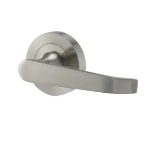 Colours Arsk Nickel effect Steel Straight Latch Door handle (L)101mm