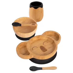 5pc Bamboo Koala Baby Weaning Set - Black