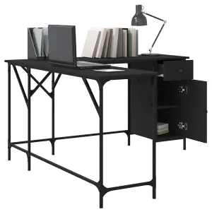 Berkfield Desk Black 141x141x75 cm Engineered Wood