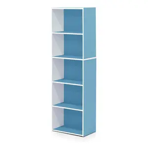 Aliesha Open Shelf Bookcase Light Blue/White / 132.1cm H x 40.1cm W x 23.9cm D