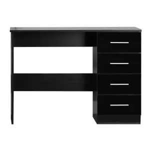 REFLECT 4 Drawer Dressing Table in Gloss Black Drawer Fronts and Black Oak Carcass