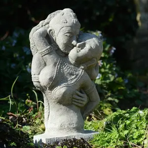 Stone Cast Thai Oriental Lovers Bust Garden Statue