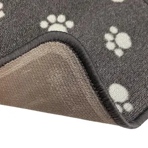 Flooring Grey Pawprints Door mat, 60cm x 40cm