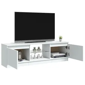 vidaXL TV Cabinet with LED Lights White 120x30x35.5 cm