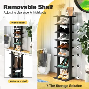 Costway 7-Tier Shoe Rack Hallway Shoe Storage Organizer Stand Bathroom Dispaly Shelf