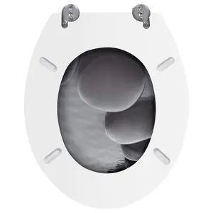 Toilet Seats with Lids 2 pcs MDF Stones