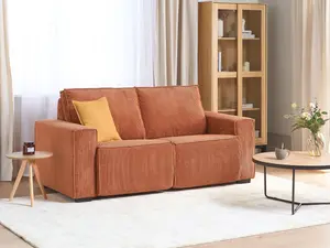 Jumbo Cord Electric Recliner Sofa Orange NUKARI