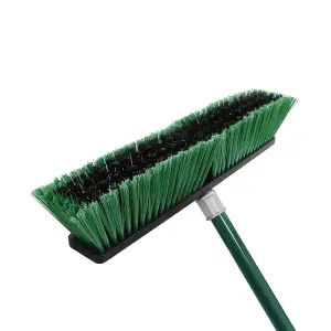 JVL Heavy Duty Outdoor Garden Yard Sweeping Brush, Green