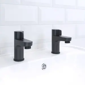 GoodHome Cavally Black Modern Basin Pillar Tap