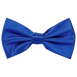 Royal Blue Satin Polyester Bow Tie for Casual & Formal Wear, Wedding Party Accessory