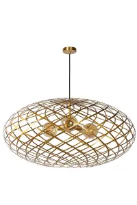 Lucide WOLFRAM - Pendant light - 100 cm - 3xE27 - Matt Gold / Brass