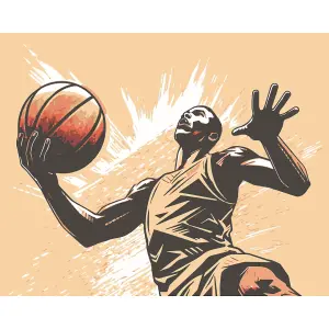 Origin Murals Graphic Basketball Player Orange Paste the Wall Mural 350cm wide x 280m high