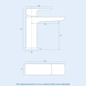 Nes Home Finn Bathroom Basin Mono Mixer Tap & Waste Black Matte