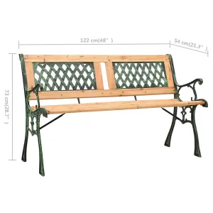 Berkfield Garden Bench 122 cm Cast Iron and Solid Firwood