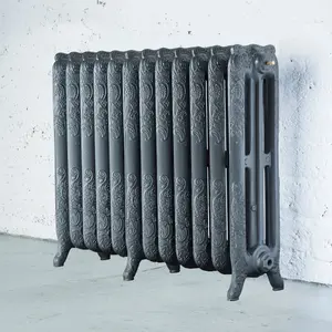 Arroll Montmartre Cast grey 3 Column Radiator, (W)994mm x (H)760mm